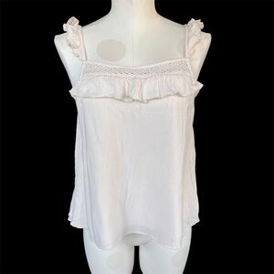 Tularosa Sparrow Ruffle Tank Top Creme Small